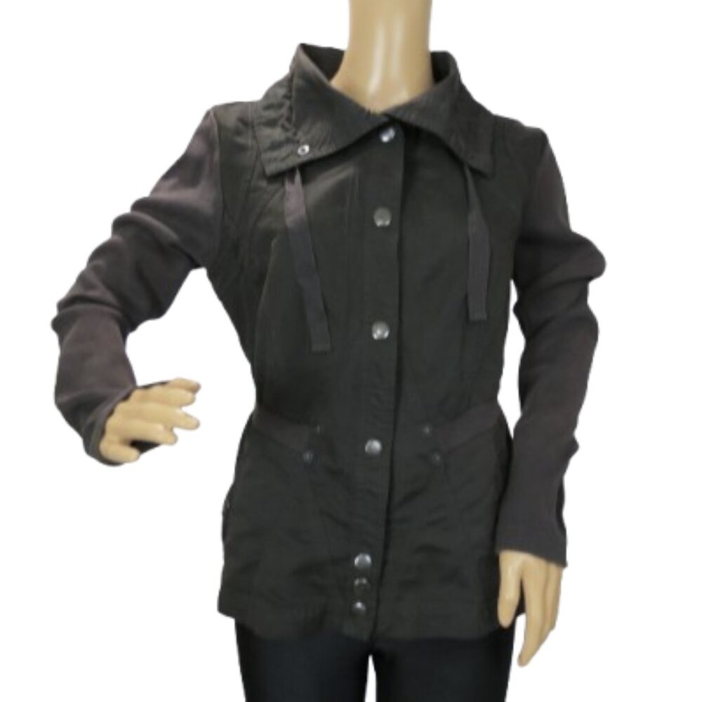Sandwich Button Up Gray Spring Jacket - Picture 2 of 7